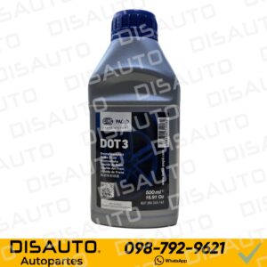 Líquido de Frenos Color Ambar (TRANSPARENTE) DOT3 500ML
