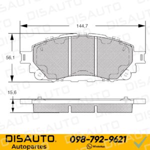 JUEGO PASTILLAS FRENOS CERAMICA (DELANTERAS) TOYOTA HILUX 2.7 4X2 2016 EN ADELANTE