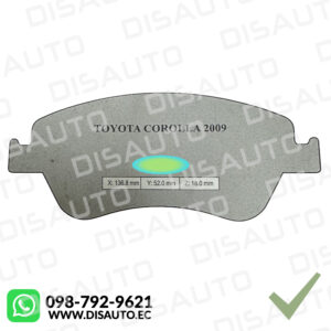 Pastillas de freno (DELANTERAS) Toyota Corolla 2009+