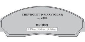 Pastillas de Frenos (Delanteras) Chevrolet D-Max todas Hasta 2008