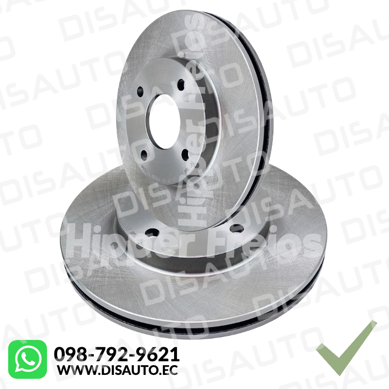 KIT X2 DISCOS FRENOS BRASIL (DELANTEROS) CHEVROLET AVEO 1.4 EMOTION 1.6 FAMILY 1.5 CHEVYTAXI (V-D)