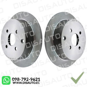 DISCOS DE FRENOS (POSTERIORES) (KITX2) SOLIDO TOYOTA COROLLA 1.6 1.8 2003-2008 (4 HUECOS)