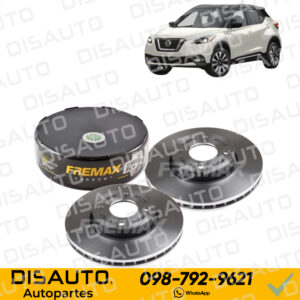KITX2 Discos de Frenos (Delanteros) Nissan Kicks 1.6L 2017 2018 2019 2020 2021 2022 2023