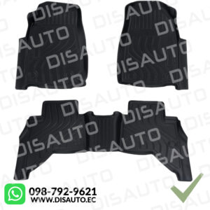 MOQUETAS PLASTICAS TERMOFORMADAS WEATHER TECH 3D CHEVROLET D-MAX D/C 2018 al 2023 (3 PIEZAS)