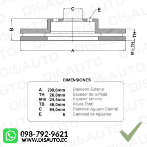 Kit (x2) Discos de Frenos (Delanteros) Fremax Mitsubishi Montero 3.0 V6 2003 al 2008, Montero Sport 3.8 V6 2008