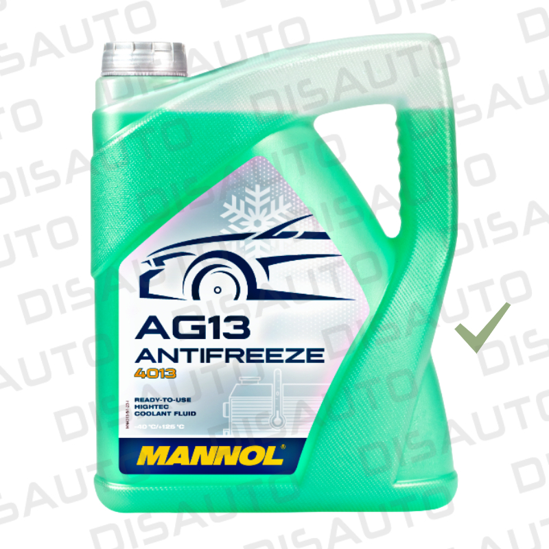 Mannol Refrigerante Verde, Vida Útil 3 Años AG13 (-40°C) Hightec 1 Galon (5 Litros)