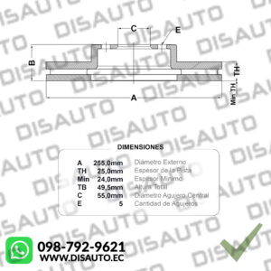 DISCOS DE FRENOS (DELANTEROS) (KITX2)TOYOTA PRIUS 1.5 1.8 2010-2014