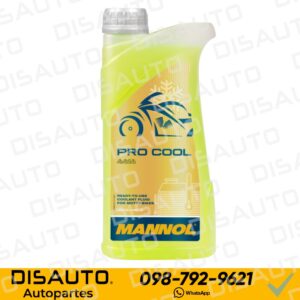 MANNOL REFRIGERANTE PARA MOTOS AMARILLO PRO COOL (VIDA 3 AÑOS) LITRO