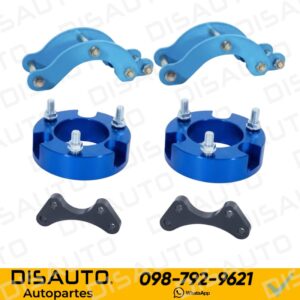 KIT ELEVACION DE SUSPENCION ALZAS 32MM, 3.2CM CHEVROLET D-MAX 2014-2024, COLORADO 4X4 ALUMINIO AZUL 6PZ